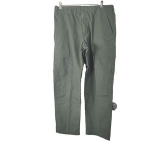 VF Imagewear size 30 Medium cargo pants elastic waistband green zip pockets